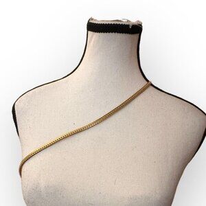 Vintage Women’s Small Gold Leather Slim Studded Belt